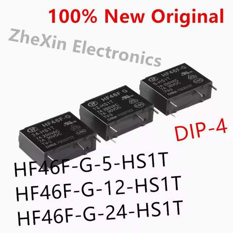 10PCS/Lot HF46F-G-5-HS1T 、HF46F-G-12-HS1T 、HF46F-G-24-HS1T New power relay HF46F-G/12-HS1T 、HF46F-G/