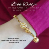 ORIGINAL ZHULIAN Rantai Tangan 6 Bebola saduran emas 999/24k BT5034