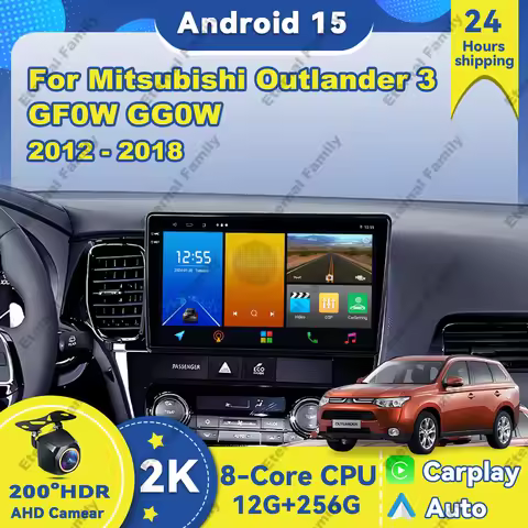 Wireless CarPlay Android 15 Auto Radio For Mitsubishi Outlander 3 GF0W GG0W 2012 - 2018 Car Multimed