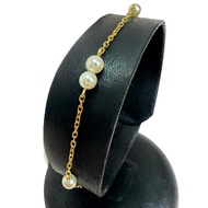 MIKIMOTO Akoya珍珠手鍊（3.8毫米 x 9顆），18K金，1.7克，15.5厘米，女士款 [二手]