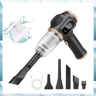 [W F S B] High-Powered Suction 2-In-1 Car Vacuum Cleaner and Blower 4000mAh Rechargeable Battery for