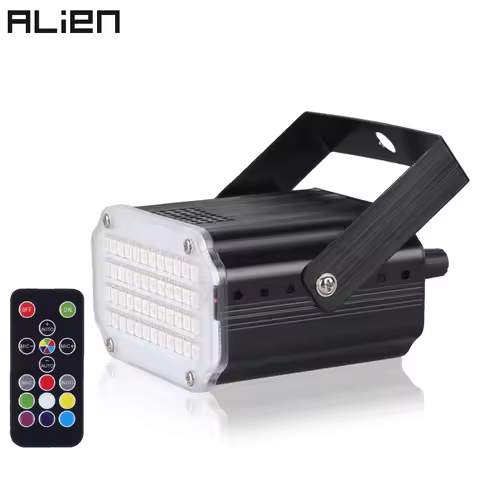 ALIEN 48 RGB UV LED DJ Disco Sound Activated Stage Lighting Effect Party Holiday Club Strobe Flash L