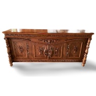 Buffet TV Minimalis Kayu Jati Ukir Tambang 200cm / Meja TV Kayu