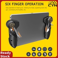 Mobile Pubg Game Controller For Ipad Tablet Six Finger Game Joystick Handle Aim Button L1r1 Shooter Gamepad Trigger HOT