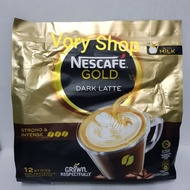 Nescafe gold dark latte strong &amp; intense 12 sticks