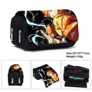 Anime Demon Slayer Pencil Case Student Storage Bag Tanjirou Nezuko Zenitsu Giyuu Cartoon Pen Box Cos