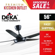 Deka 56'' 5 Blade Ceiling Fan | Tri Colour LED Light | 4 Speed Remote Control | DF50LED
