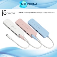 J5create JCH342E Eco-Friendly USB-C to 4-Port Type-C & Type-A Gen 2 Hub | 10Gbps Transfer Rate | Eco
