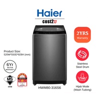 Haier 8KG Hijab Mode Top Load Washing Machine | HWM80-316S6 (Mesin Cuci Washer Mesin Basuh 洗衣机)