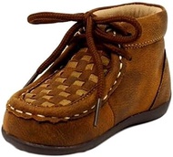 Double Barrel Kids' Carson Brown Patchwork Chukka Boots