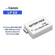 for Canon EOS 550D 600D 650D 700D Kiss X4 X5 X6i X7i for Rebel T2i T3i T4i T5i LC-E8E LP-E8 battery