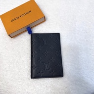 LouisVuitton路易威登LV黑色壓紋牛皮MonogramEclipse護照夾護照套M63914