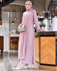 GAMIS MALIKA TERBARU-GAMIS CERUTY MIX BROKAT-GAMIS BROKAT MODREN LAPISAN FURING-GAMIS BROKAT WANITA 