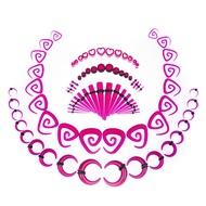 Ear Gauges Stretching Kit 14G-00G Acrylic Sprial Tapers Plugs Expander Sets Heart Tunnels Piering Je