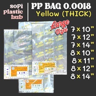 [100pcs] PP Bag 0.0018 Yellow THICK | 7 x 10 | 7 x 12 | 8 x 10 | 8 x 11 | 8 x 12 | 8 x 14 | LARGE