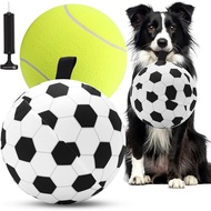 Herding Ball for Dogs - 9.5" Dog Balls with Soccer Cover & Air Pump for Australian Shepherd Cattle D