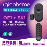 OE1 + EK1 - IGLOOHOME RETROFIT DIGITAL DOOR LOCK with NUMBER PAD, INCLUDING INSTALLATION (1 Year Warranty)