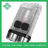BORUiT V3 LED Keychain Portable Flashlight Work Light Type-C Rechargeable Mini Torch with Magnet UV 