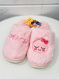 💯全新 韓國 Kakao Friends Apeach 粉紅 毛毛 拖鞋