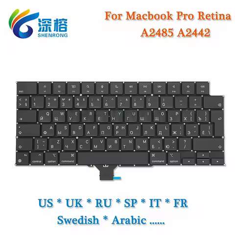 A2485 A2442 Keyboard For Macbook Pro M1 Retina 14" 16" A2442 US UK English Keyboard Italian Turkish 