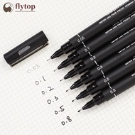 FLYTOP 1pc Uni Pin Drawing Pen Fine Line 005 01 02 03 05 08 Needle Pen K6Z1