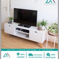 PUTIH KAYU Tv table, tv table shelf, multi-purpose tv table, modern minimalist tv table, wood grain 