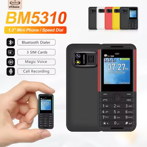SERVO BM5310 Mini Button Phone 3 SIM Card Bluetooth Dialer Magic Voice Small Cellphone Call Recordin