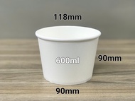 Tô giấy trắng 600ml Set 50-100 cái kèm nắp