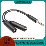 6.35mm Male to 2 6.35mm Female Adapter Cable 1/4 Y Splitter Stereo Audio Cord