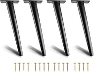 4pcs Furniture Legs,Oblique Conical Metal Legs Matte Gold Black Mid-Century Style Furniture Feet for