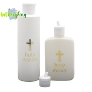 [spring-t] 250/60/100ml Refillable Holy Water Bottle Gold Cross Plastic Container With Screw Lid Chr
