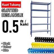 Slotted Angle Bar 0.5ft / Besi Rak Lubang 0.5'kaki / Rack / Shelf / Shelves DIY