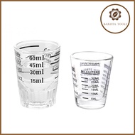 Espresso measuring Glass cup 30ml, 60ml black graduated (Espresso Glass)