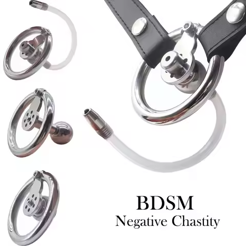 Sissy Inverted Chastity Cage Negative Cock Cage Chastity Belt Stainless Steel Cylinder Cock Rings Ad