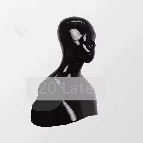 Fetish Natural Latex Hood Mask with Microperforated Nose Mouth and Eyes Latex Unisex Hood Top Hallow