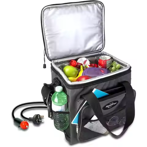12V Portable Car Cooler Bag, 14 Qt, No Ice Needed, Great for Camping and Travel