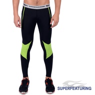 【SUPERFEATURING】專業跑步 三鐵 Hicolor運動壓縮緊身褲 (亮綠/XL)