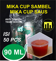Mika cup sambel 90 ML/mika saos/mika cup sauce/mika cup  puding isi 50 Pcs