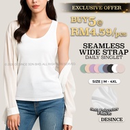 🇲🇾 DESINCE [ Buy 5 Off RM2 ]Women Singlet Camisole Inner Tank Shirt Top Plus Size Undershirt Seamles