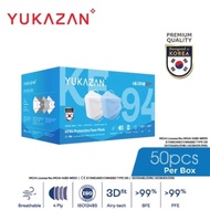 Yukazan KF94 Kids 4ply Protective Face Mask Antibacterial 3D Fit - Sky Blue + Cotton White (50 Pcs/B