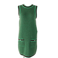 Unused CHANEL Chanel 23A P75435 100% Cashmere Crew Neck Sleeveless Knit Dress with Coco Mark Buttons