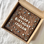 Brownies Sprinkle Custom Tulisan Birthday / Ulang Tahun (Baca