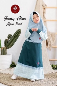 Aliza Kids ANV Gamis Khimar Anak Katun Toyobo - Hijau Botol