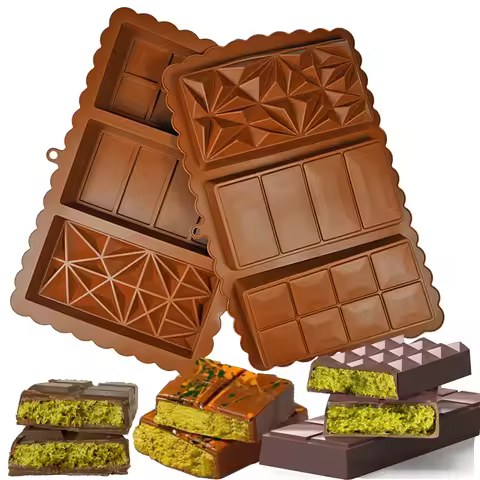 3 in 1 Chocolate Mold Bar Mold Dubai Deep Pistachio Chocolate Silicone Thick Mold for Stuffed Bar La