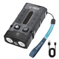 BORUiT EV20 Móc Khóa EDC UV Đèn Pin LED Nam Châm Làm Đèn Type-C Sạc Đèn Pin Chống Nước Có Mũ Kẹp Cho