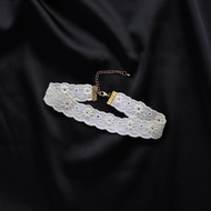 fillings 米黃琉璃刺繡頸鏈