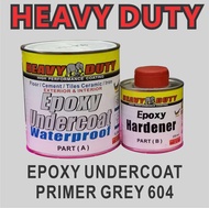 1 LITER EPOXY UNDERCOAT ( 1L ) HEAVY DUTY PRIMER GREY 604 FOR TILES &amp; CEMENT FLOOR / WALL / EXTERIOR / INTERIOR