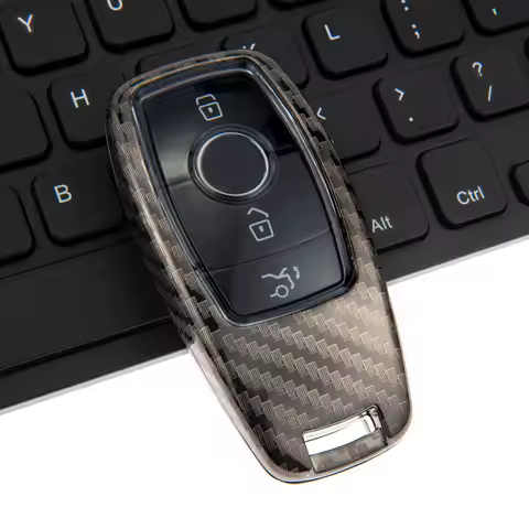 Metal Carbon Fiber Car Smart Key Fob Case Cover For Mercedes-Benz A B C E G S Class GLE GLC GLB GLS