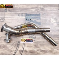 Stainless Big Elbow 51mm Raider150 Carb / Raider150 fi Stainless Steel Exhaust