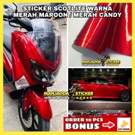 Stiker Skotlet Motor Warna Merah Maroon Stiker Merah Candy